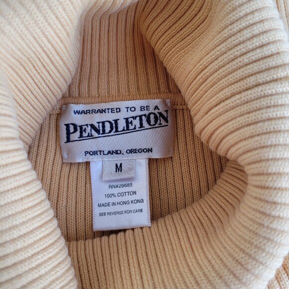 Vintage 90s/Y2K 100% Cotton Pendleton ribbed Turtleneck sweater top - Picture 5 of 6